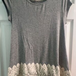 Rewind Brand Gray Shirt with Lace